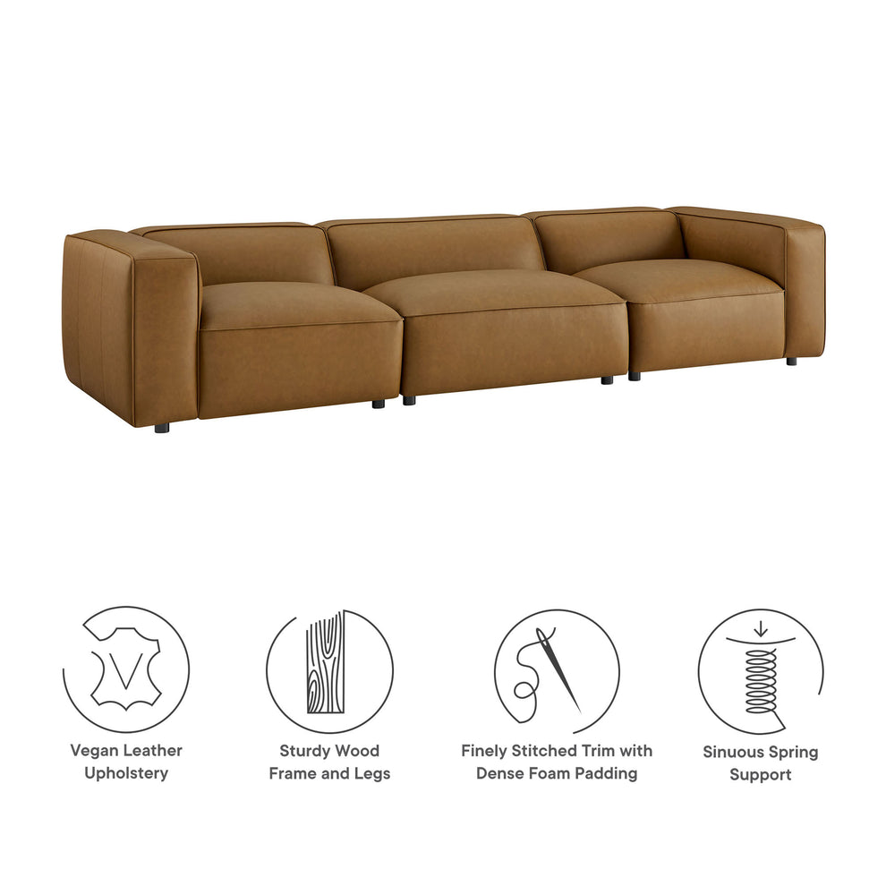 Auren 3-Piece Upholstered Vegan Leather Modular Sofa by Modway | Sofa Set | Modishstore - 5