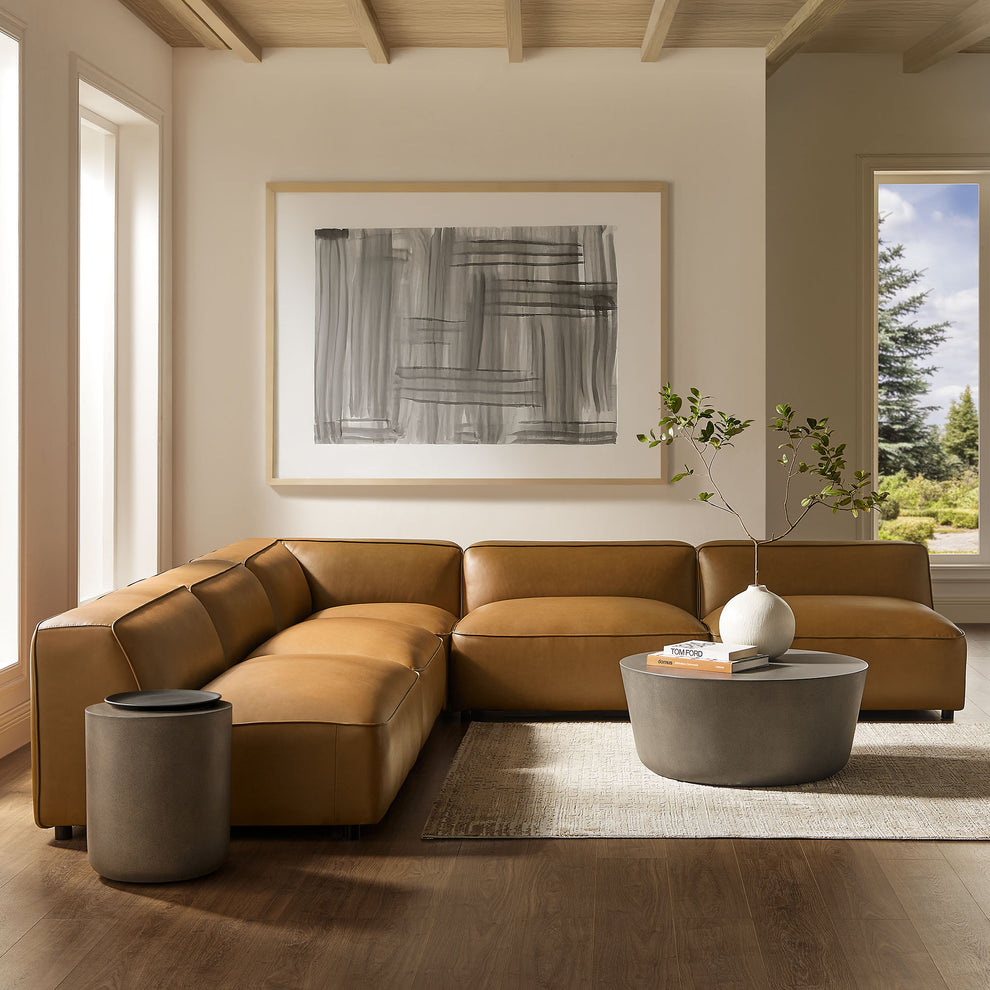 Auren 5-Piece Upholstered Armless L-Shaped Vegan Leather Modular Sofa by Modway | Sofa Set | Modishstore - 1