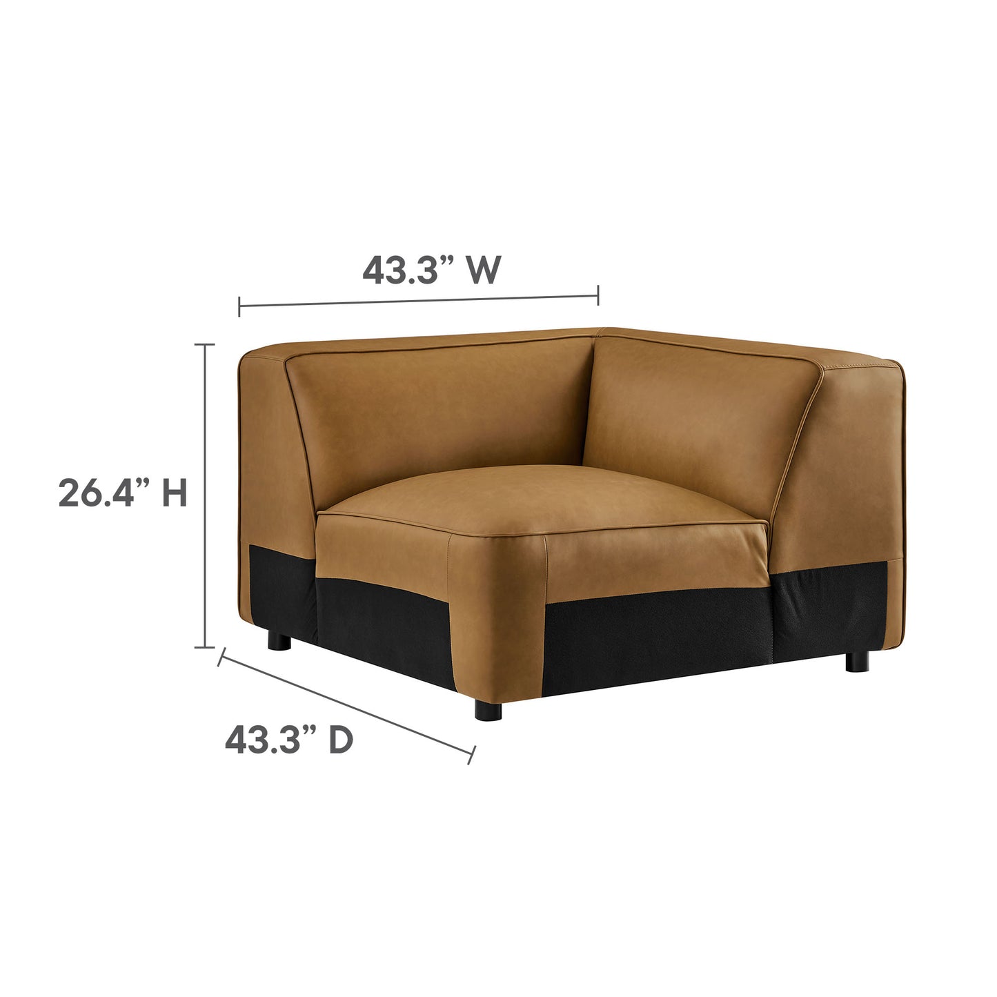 Auren 5-Piece Upholstered Armless L-Shaped Vegan Leather Modular Sofa by Modway | Sofa Set | Modishstore - 7
