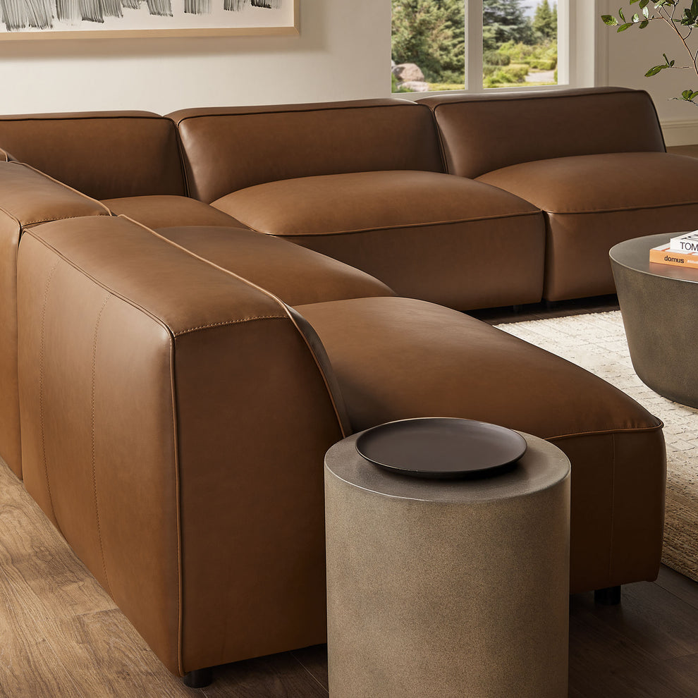 Auren 5-Piece Upholstered Armless L-Shaped Vegan Leather Modular Sofa by Modway | Sofa Set | Modishstore - 10