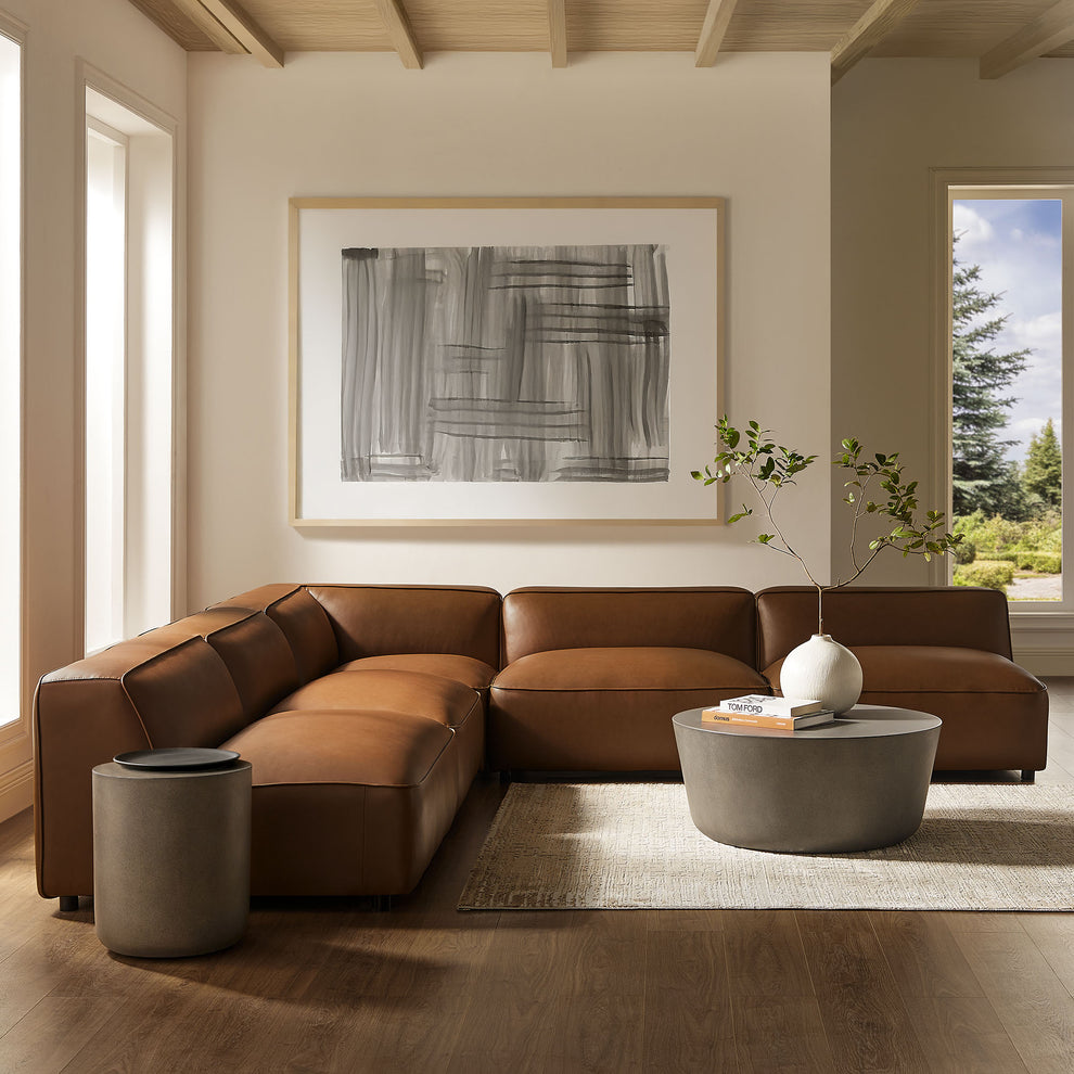 Auren 5-Piece Upholstered Armless L-Shaped Vegan Leather Modular Sofa by Modway | Sofa Set | Modishstore - 11