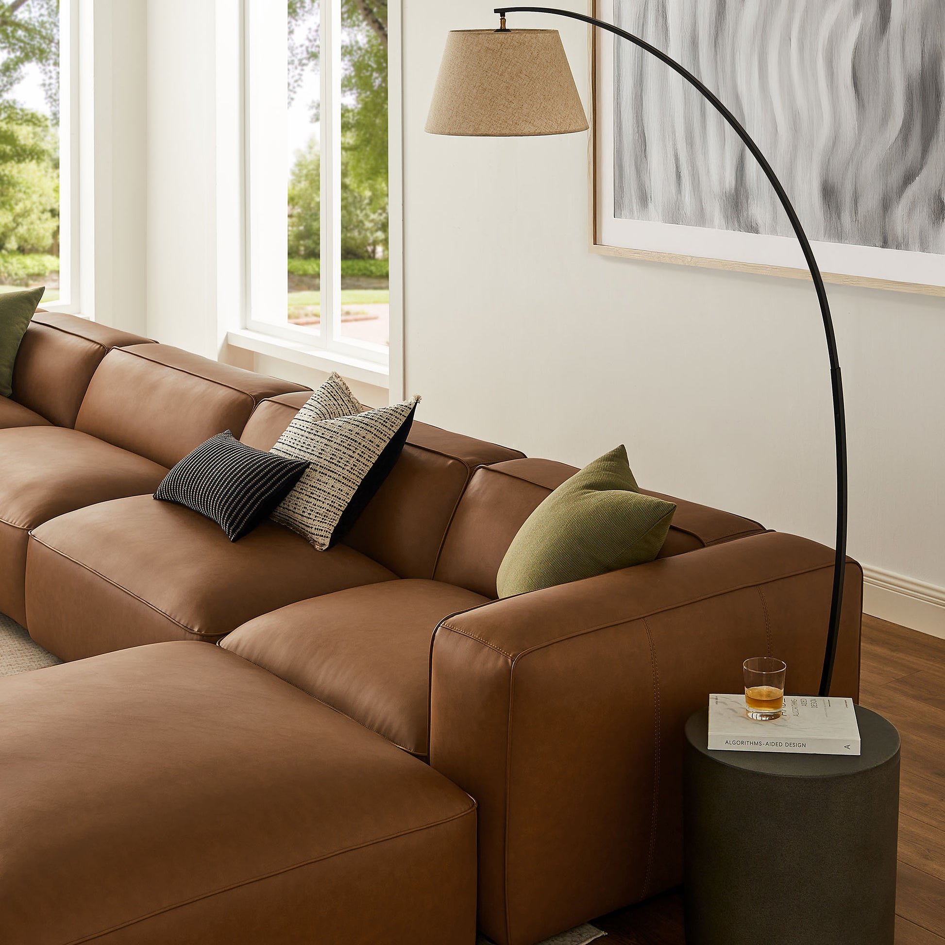 Auren 6-Piece Upholstered Vegan Leather Modular Sofa by Modway | Sofa Set | Modishstore - 12