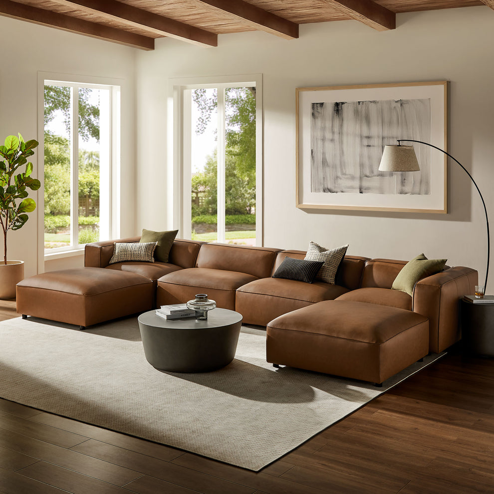 Auren 6-Piece Upholstered Vegan Leather Modular Sofa by Modway | Sofa Set | Modishstore - 13