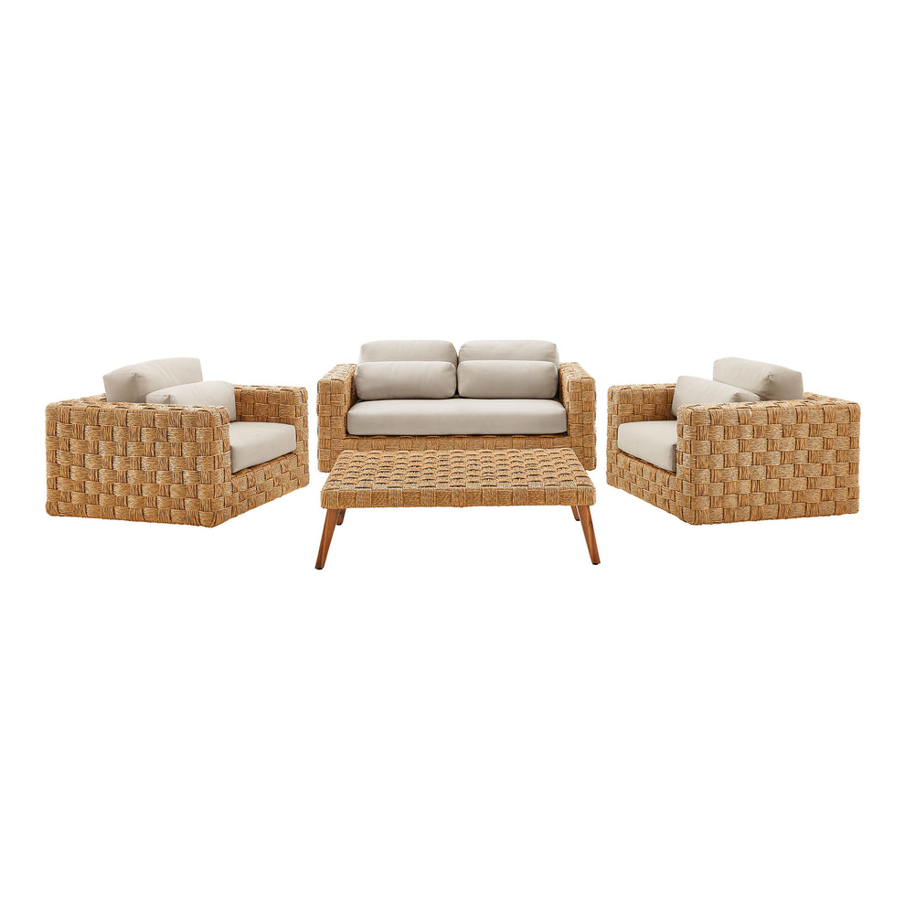 Thames 4-Piece Outdoor Patio Wicker Outdoor Patio Rattan Furniture Set by Modway | Sofa Set | Modishstore - 2