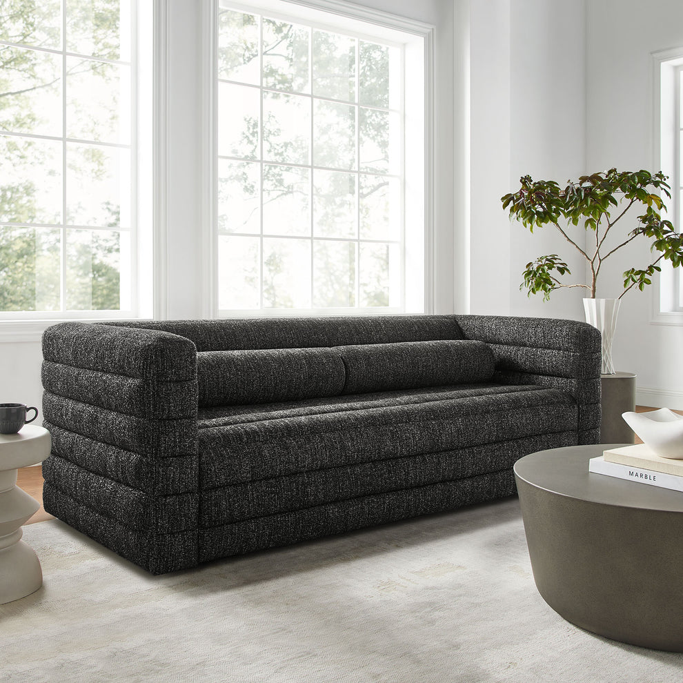 Relle Channel Tufted Boucle Upholstered Sofa by Modway | Sofas | Modishstore - 1