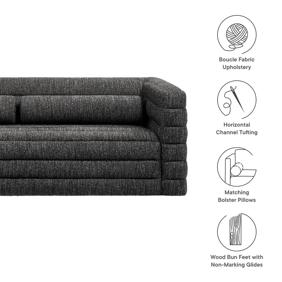 Relle Channel Tufted Boucle Upholstered Sofa by Modway | Sofas | Modishstore - 8
