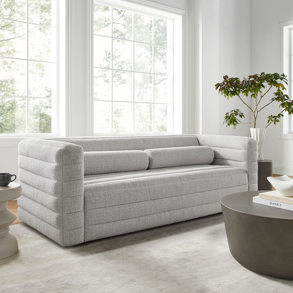 Relle Channel Tufted Boucle Upholstered Sofa by Modway | Sofas | Modishstore - 16