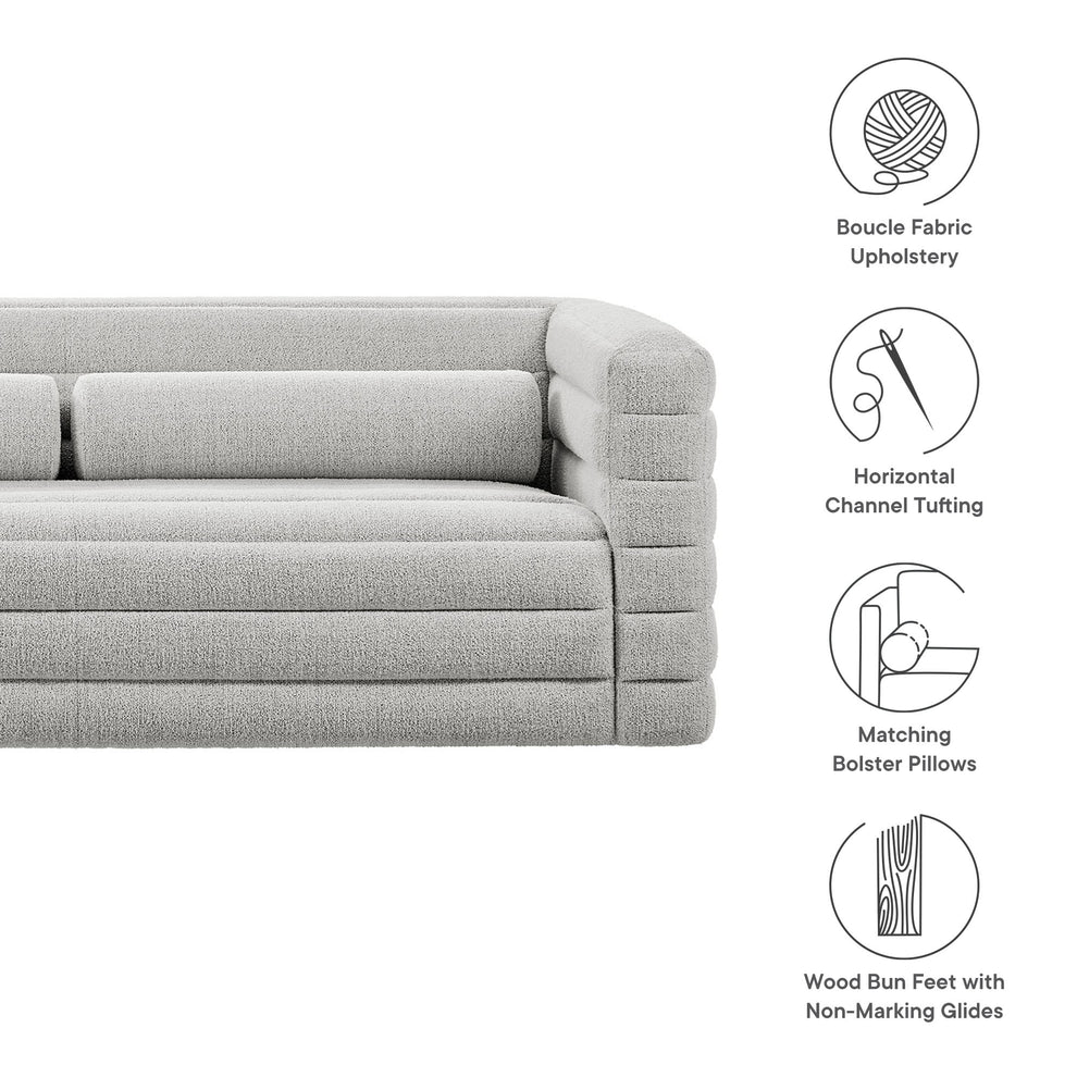 Relle Channel Tufted Boucle Upholstered Sofa by Modway | Sofas | Modishstore - 17