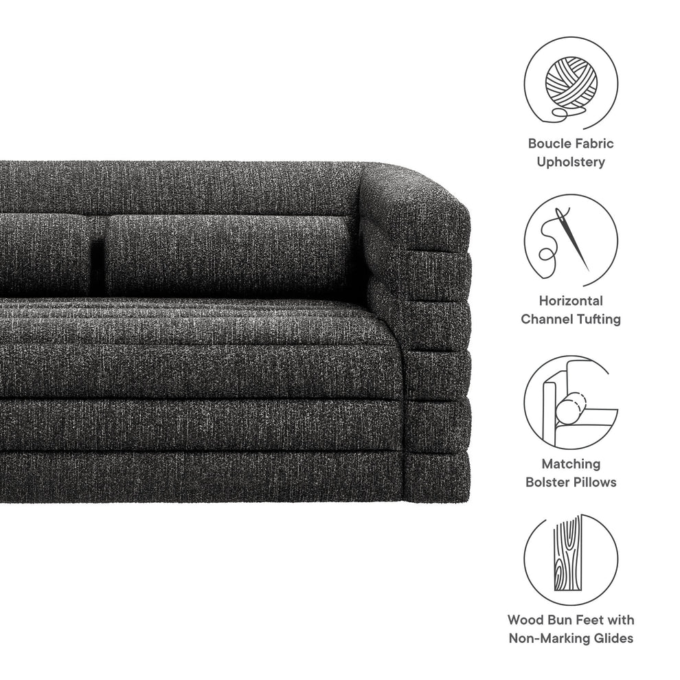 Relle Channel Tufted Boucle Upholstered Loveseat by Modway | Loveseats | Modishstore - 8