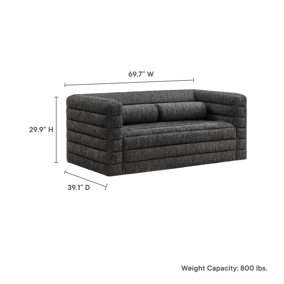 Relle Channel Tufted Boucle Upholstered Loveseat by Modway | Loveseats | Modishstore - 9
