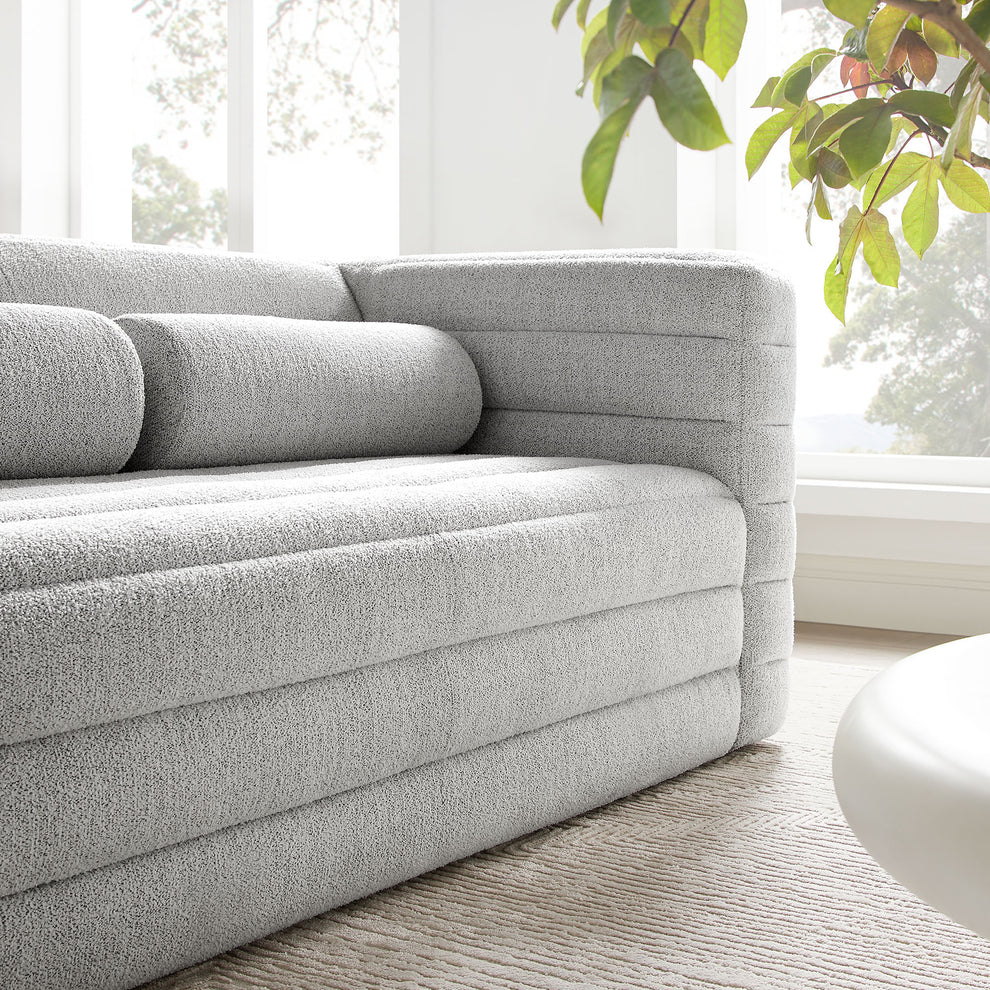 Relle Channel Tufted Boucle Upholstered Loveseat by Modway | Loveseats | Modishstore - 15
