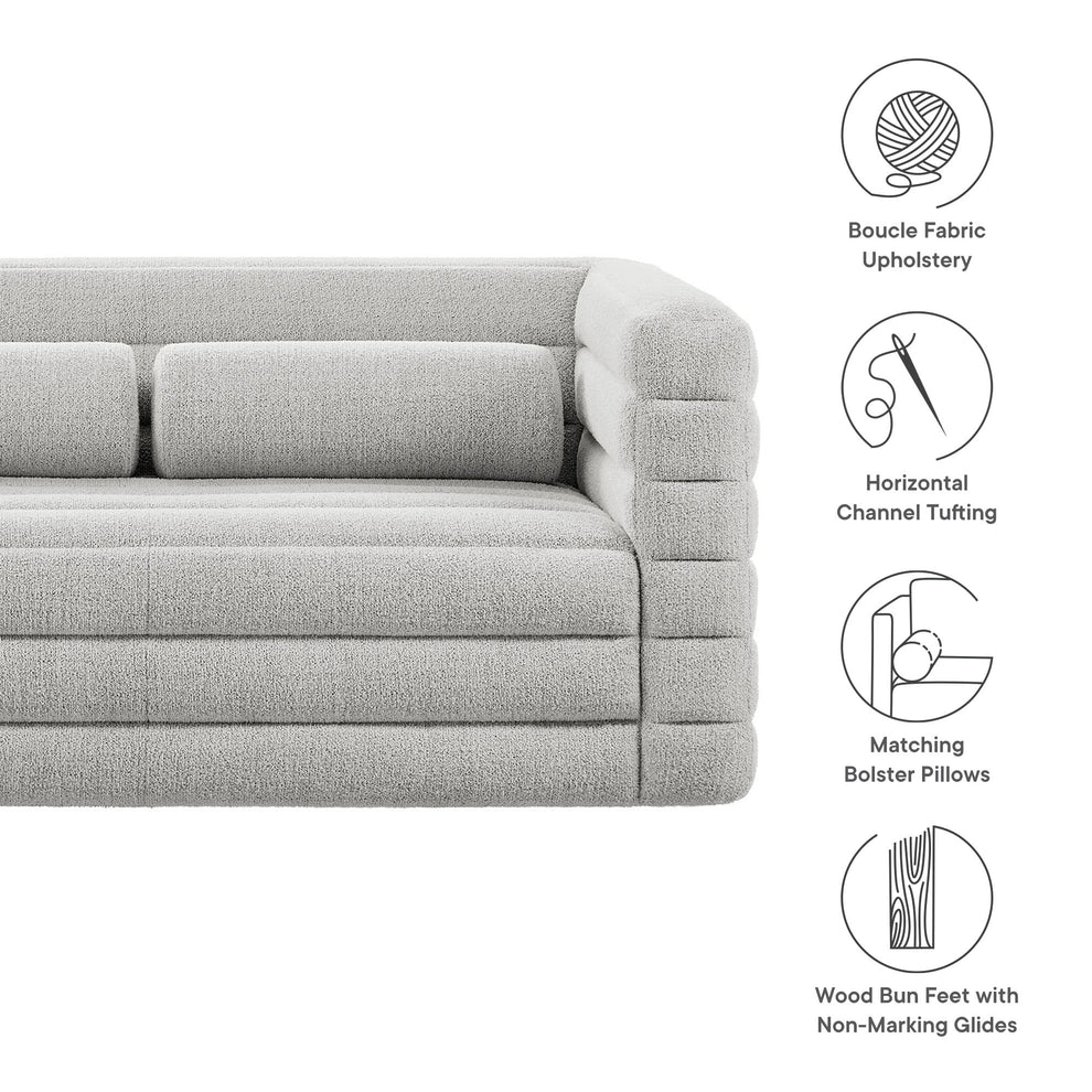 Relle Channel Tufted Boucle Upholstered Loveseat by Modway | Loveseats | Modishstore - 17