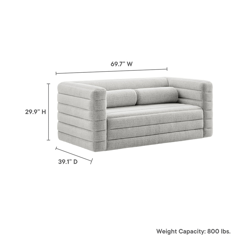 Relle Channel Tufted Boucle Upholstered Loveseat by Modway | Loveseats | Modishstore - 18