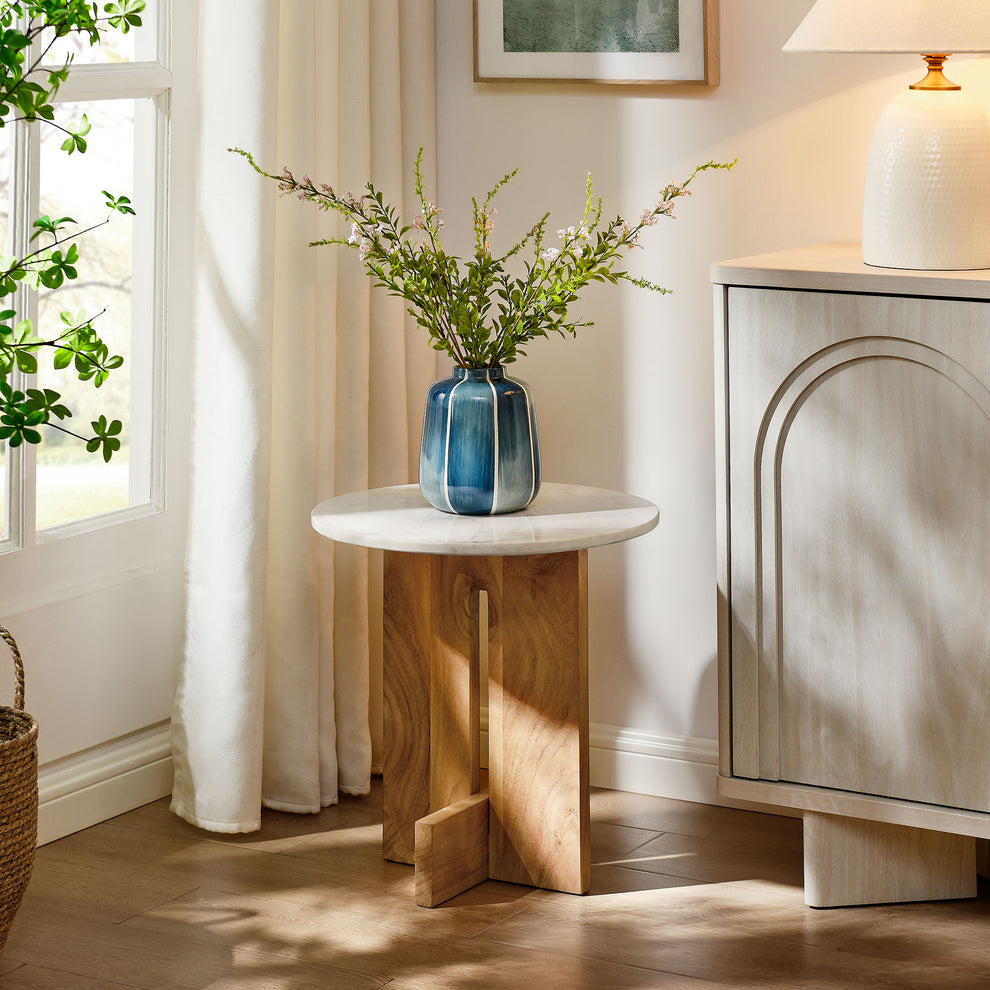 Tarin Acacia Wood and Marble Side Table by Modway | Side Tables | Modishstore - 7