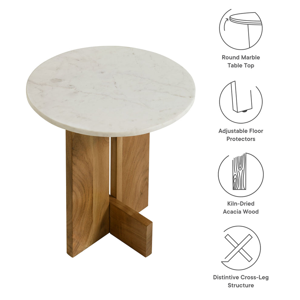 Tarin Acacia Wood and Marble Side Table by Modway | Side Tables | Modishstore - 8