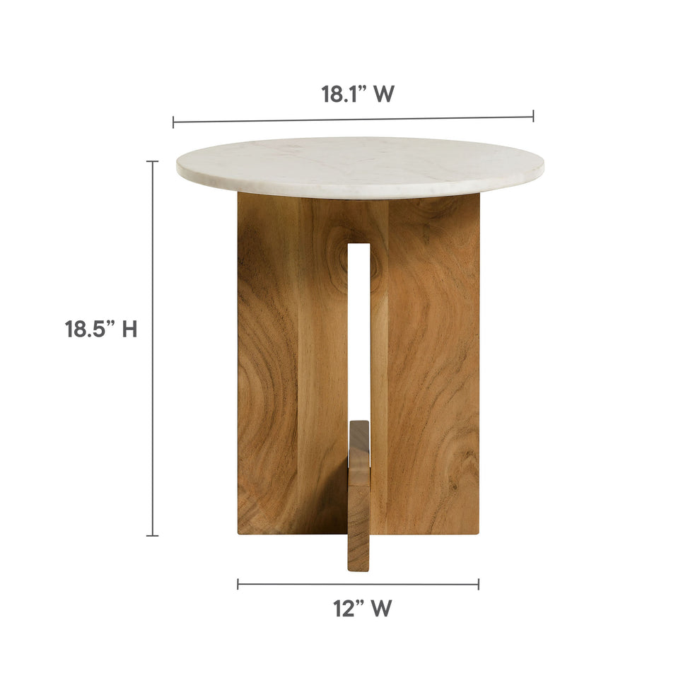 Tarin Acacia Wood and Marble Side Table by Modway | Side Tables | Modishstore - 9