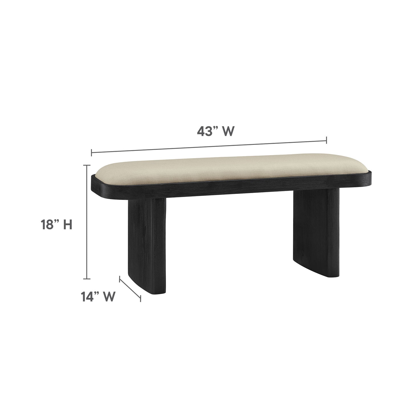 Iver 43" Upholstered Wood Accent Bench by Modway | Benches | Modishstore - 8