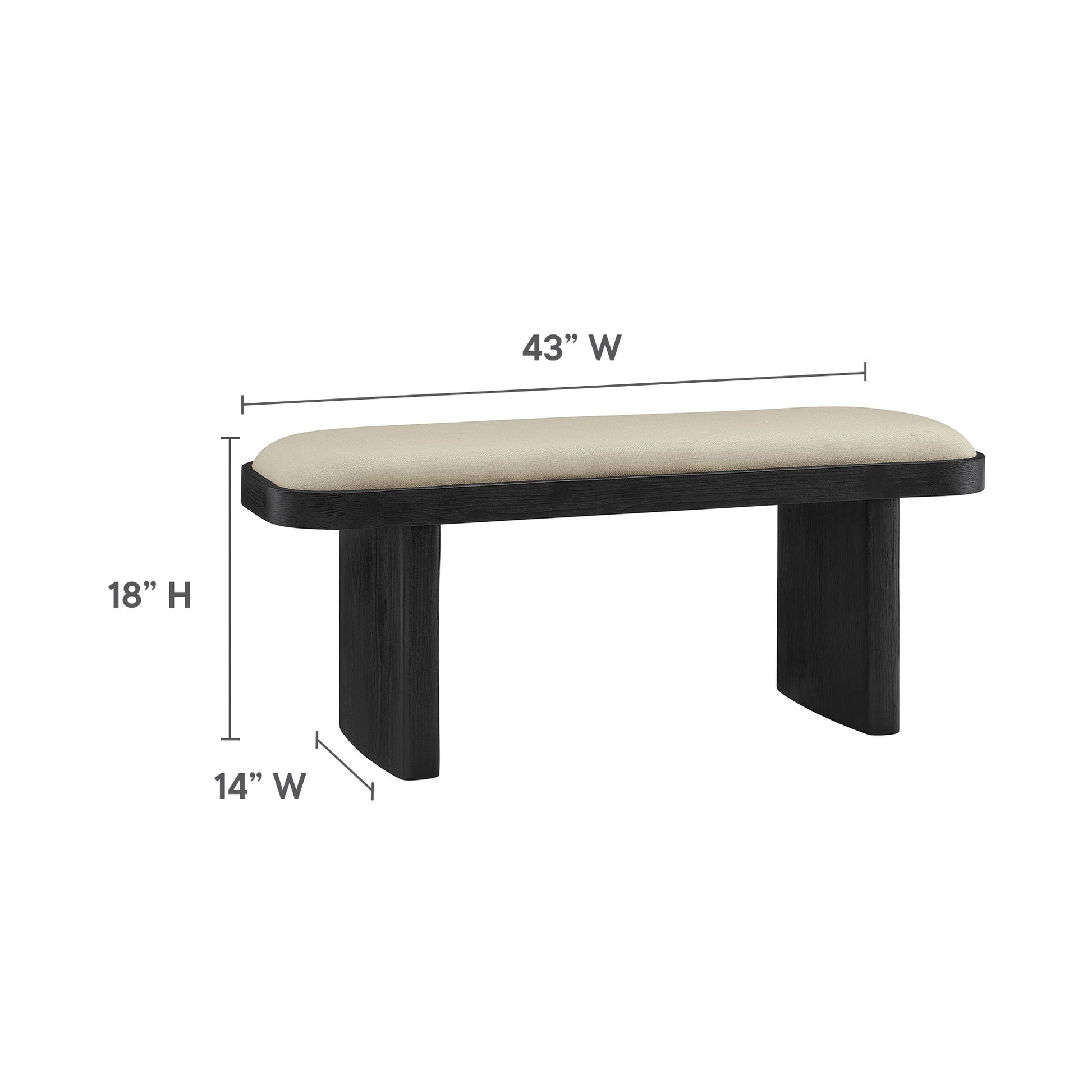 Iver 43" Upholstered Wood Accent Bench by Modway | Benches | Modishstore - 8
