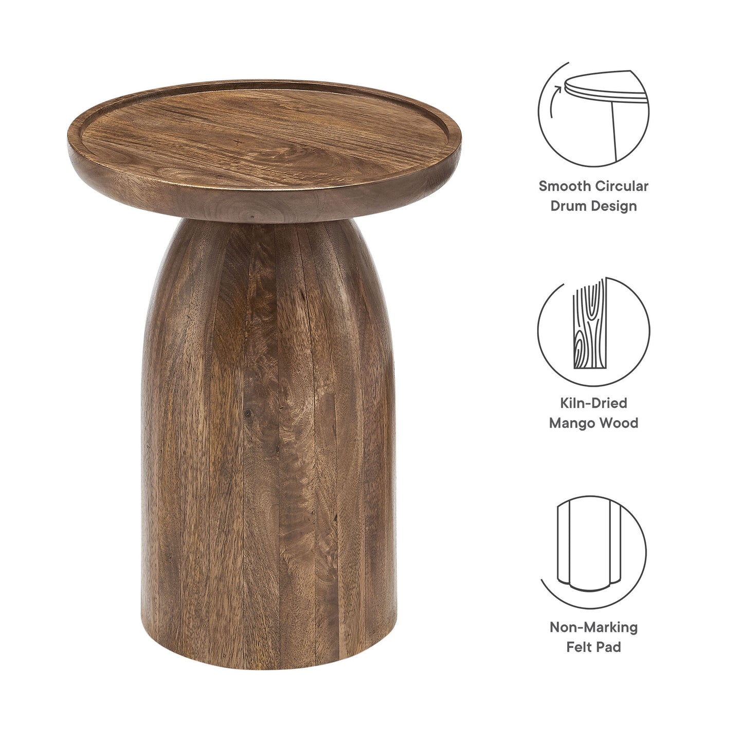 Holloway Round Wood Side Table by Modway | Side Tables | Modishstore - 13