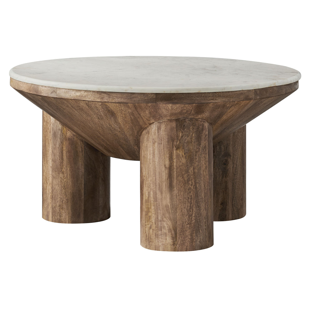 Ellison 33" Round Wood Coffee Table With Marble Top by Modway | Coffee Tables | Modishstore - 2