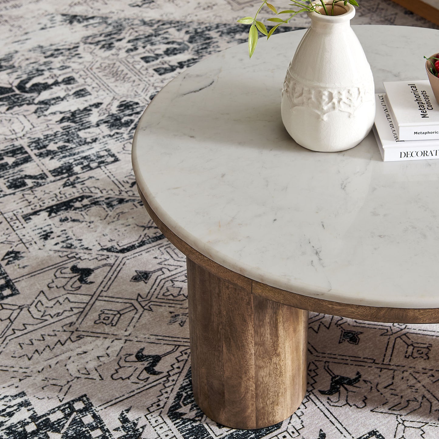Ellison 33" Round Wood Coffee Table With Marble Top by Modway | Coffee Tables | Modishstore - 6