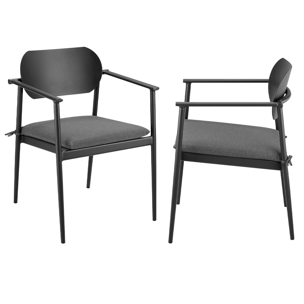 Aeris Stackable Outdoor Patio Aluminum Dining Armchair Set of 2 by Modway | Armchairs | Modishstore - 1