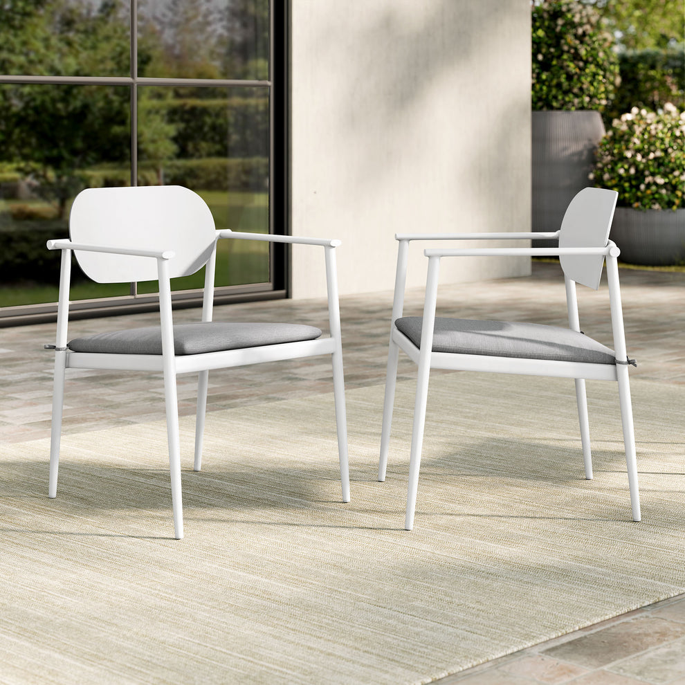 Aeris Stackable Outdoor Patio Aluminum Dining Armchair Set of 2 by Modway | Armchairs | Modishstore - 10