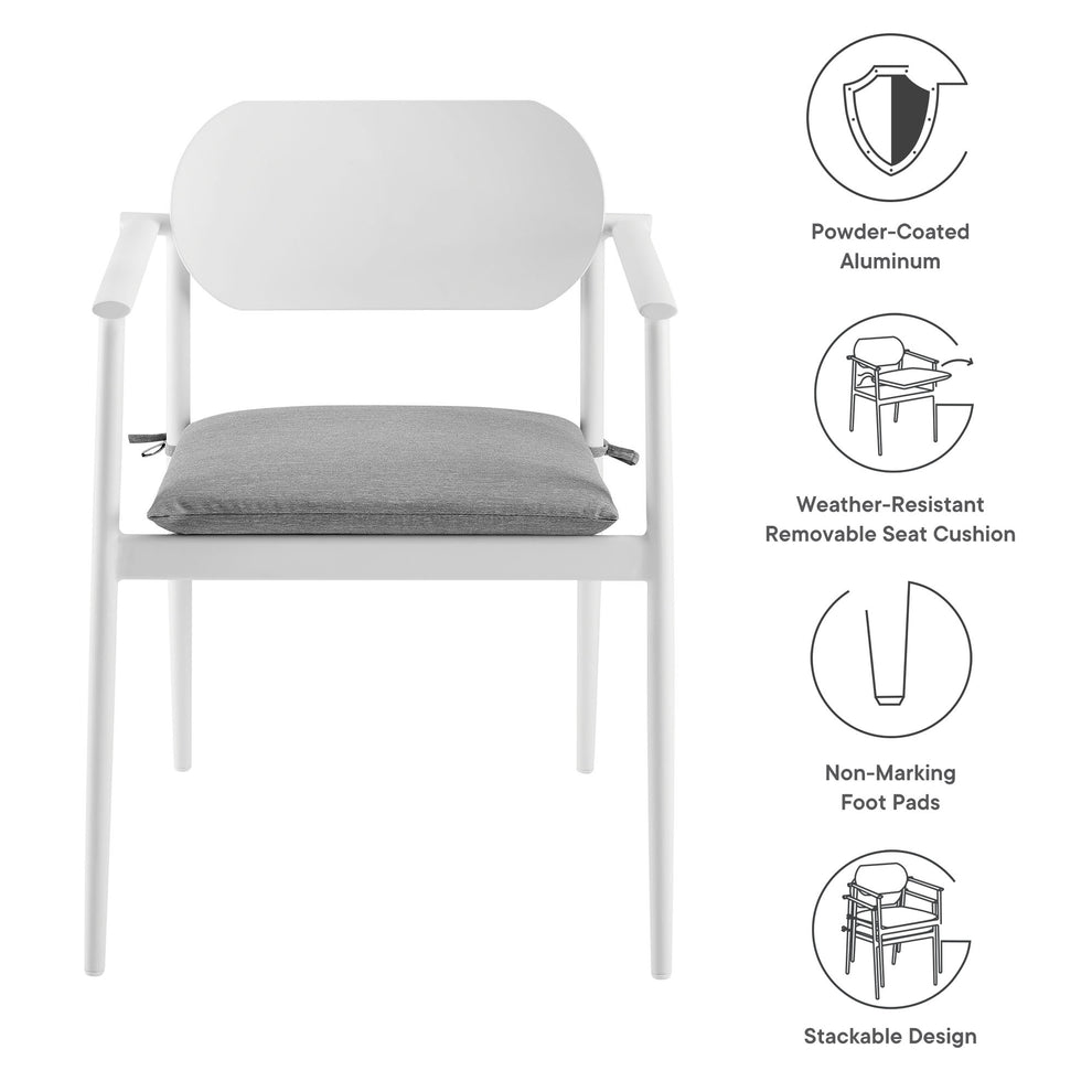 Aeris Stackable Outdoor Patio Aluminum Dining Armchair Set of 2 by Modway | Armchairs | Modishstore - 12