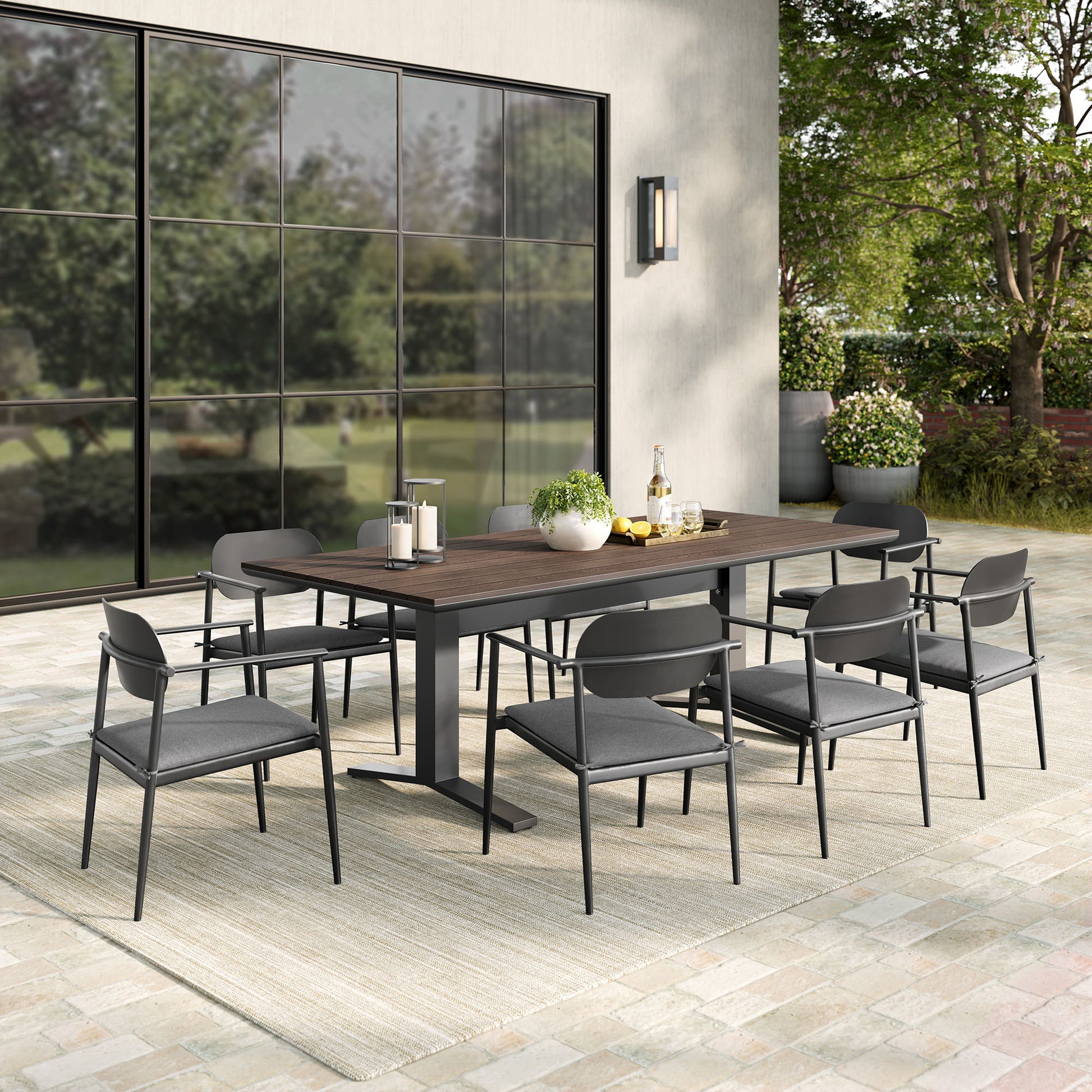 Aeris 9-Piece Outdoor Patio Aluminum Dining Set by Modway | Dining Sets | Modishstore - 1