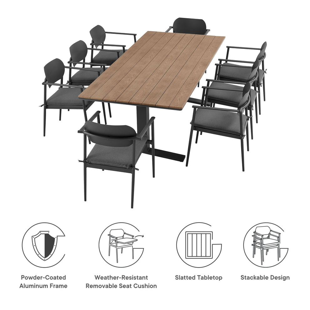 Aeris 9-Piece Outdoor Patio Aluminum Dining Set by Modway | Dining Sets | Modishstore - 6