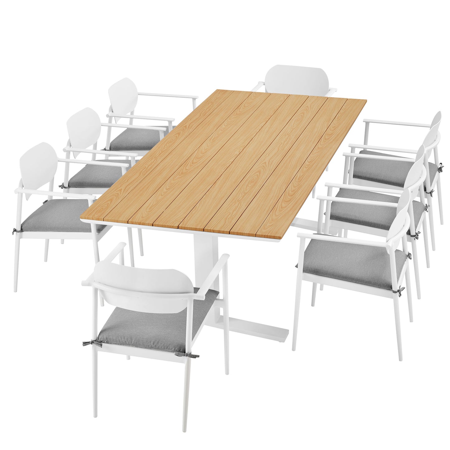 Aeris 9-Piece Outdoor Patio Aluminum Dining Set by Modway | Dining Sets | Modishstore - 9