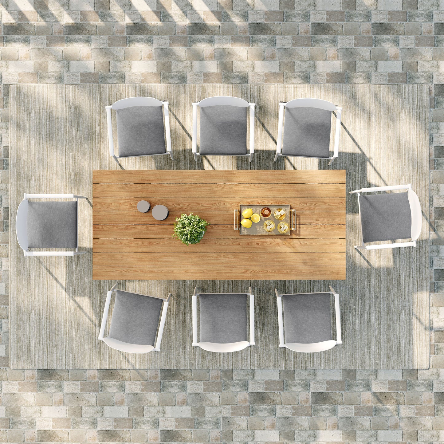 Aeris 9-Piece Outdoor Patio Aluminum Dining Set by Modway | Dining Sets | Modishstore - 11