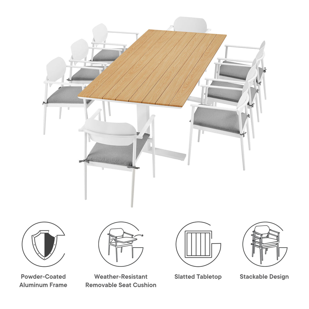 Aeris 9-Piece Outdoor Patio Aluminum Dining Set by Modway | Dining Sets | Modishstore - 13
