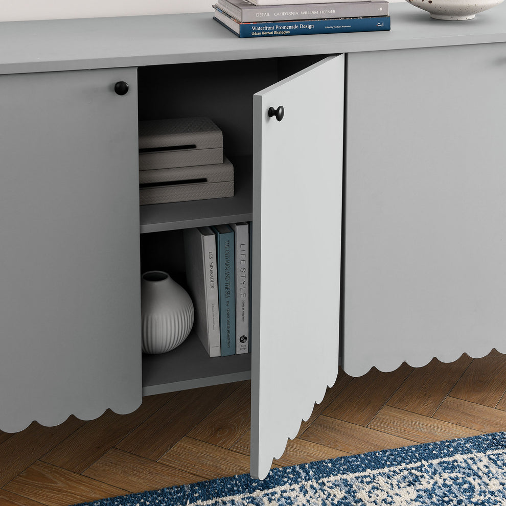 Emmeline 66" 4-Door Scalloped Sideboard Cabinet by Modway | Cabinets | Modishstore - 7