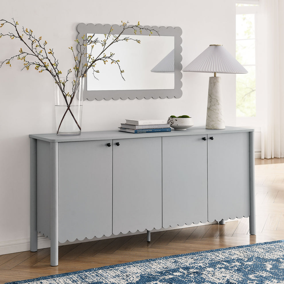 Emmeline 66" 4-Door Scalloped Sideboard Cabinet by Modway | Cabinets | Modishstore - 1
