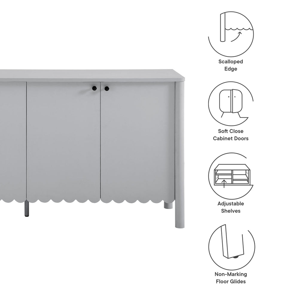 Emmeline 66" 4-Door Scalloped Sideboard Cabinet by Modway | Cabinets | Modishstore - 9