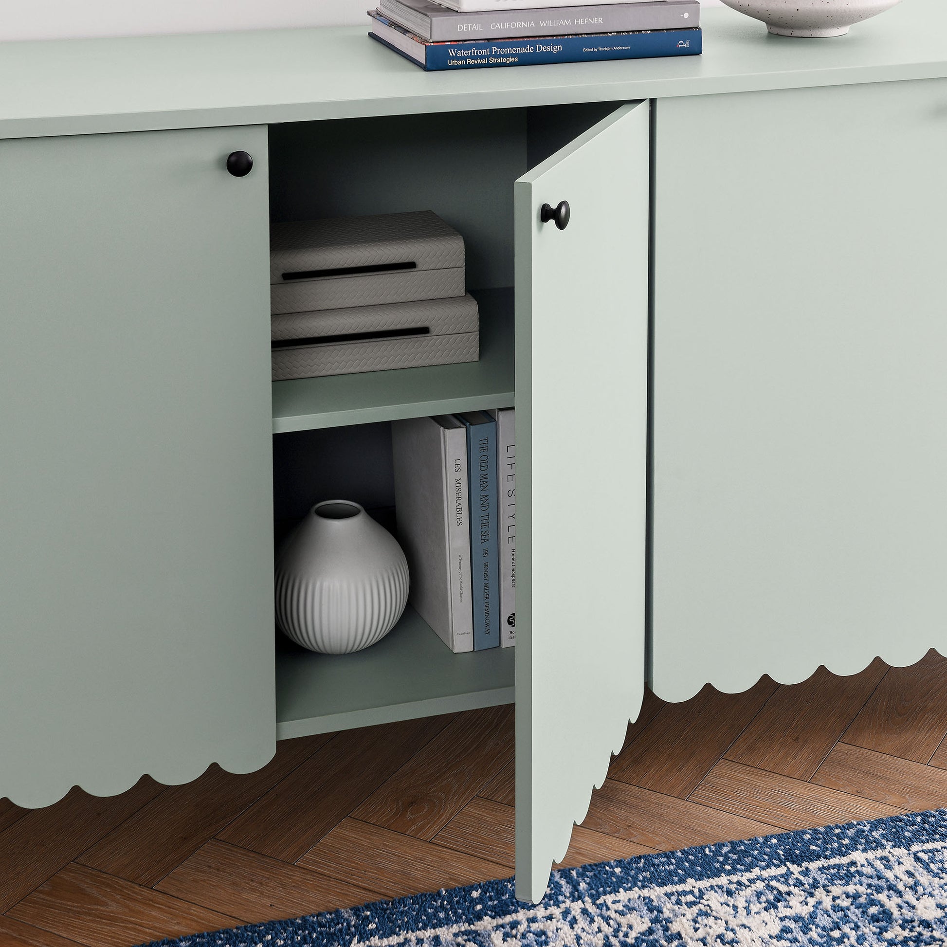 Emmeline 66" 4-Door Scalloped Sideboard Cabinet by Modway | Cabinets | Modishstore - 16