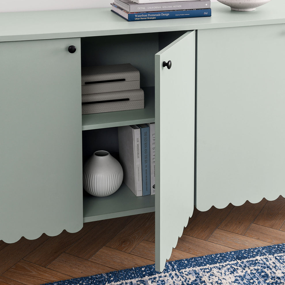 Emmeline 66" 4-Door Scalloped Sideboard Cabinet by Modway | Cabinets | Modishstore - 16