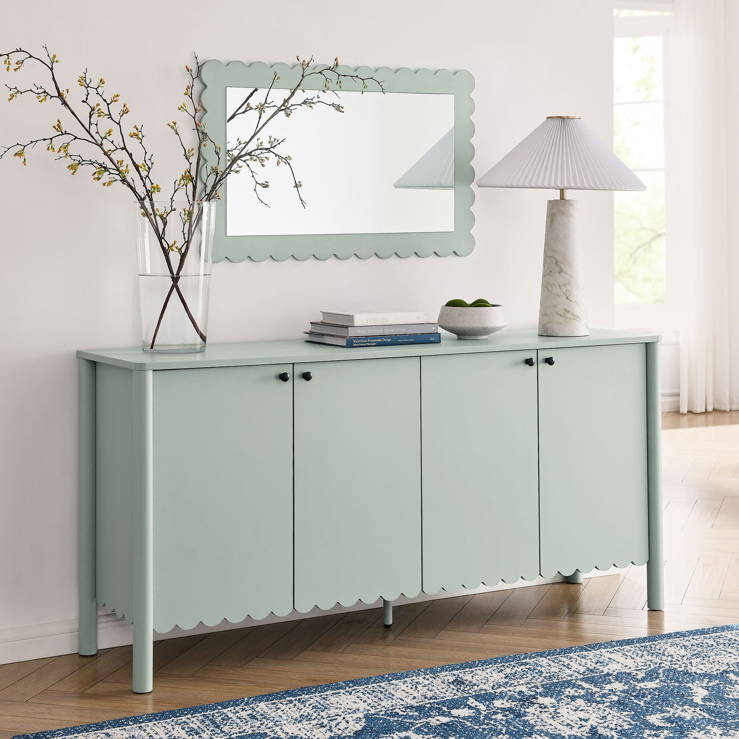Emmeline 66" 4-Door Scalloped Sideboard Cabinet by Modway | Cabinets | Modishstore - 17