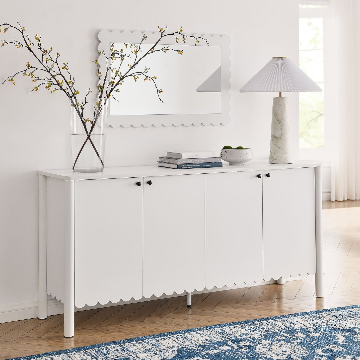 Emmeline 66" 4-Door Scalloped Sideboard Cabinet by Modway | Cabinets | Modishstore - 27
