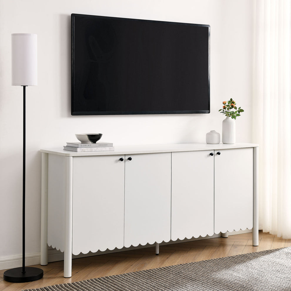 Emmeline 66" 4-Door Scalloped Sideboard Cabinet by Modway | Cabinets | Modishstore - 28