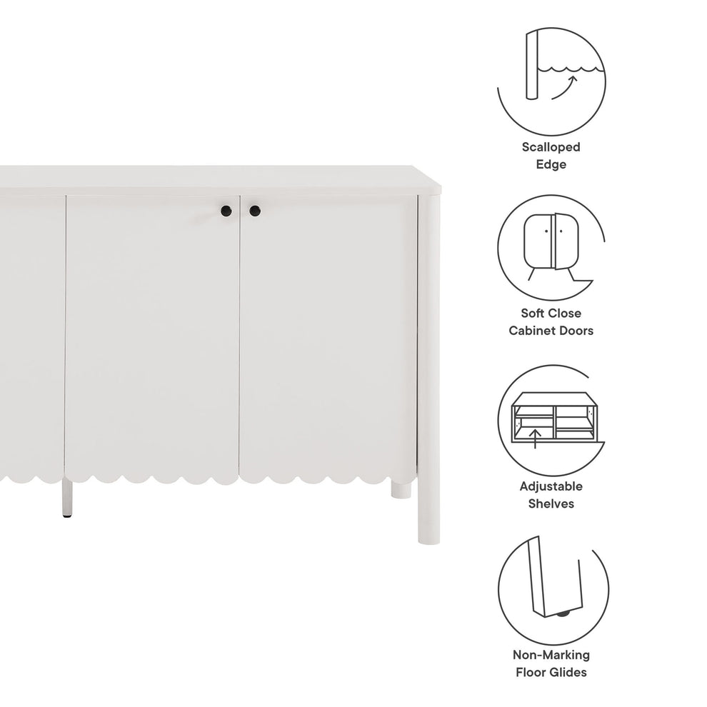 Emmeline 66" 4-Door Scalloped Sideboard Cabinet by Modway | Cabinets | Modishstore - 29