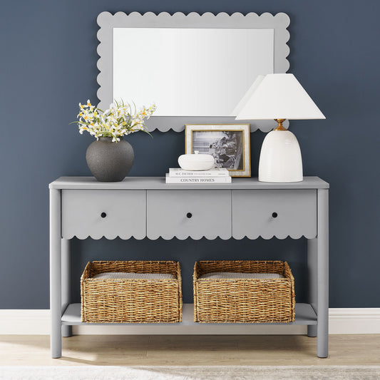 Emmeline 3-Drawer Scalloped Console Table by Modway | Console Tables | Modishstore - 1