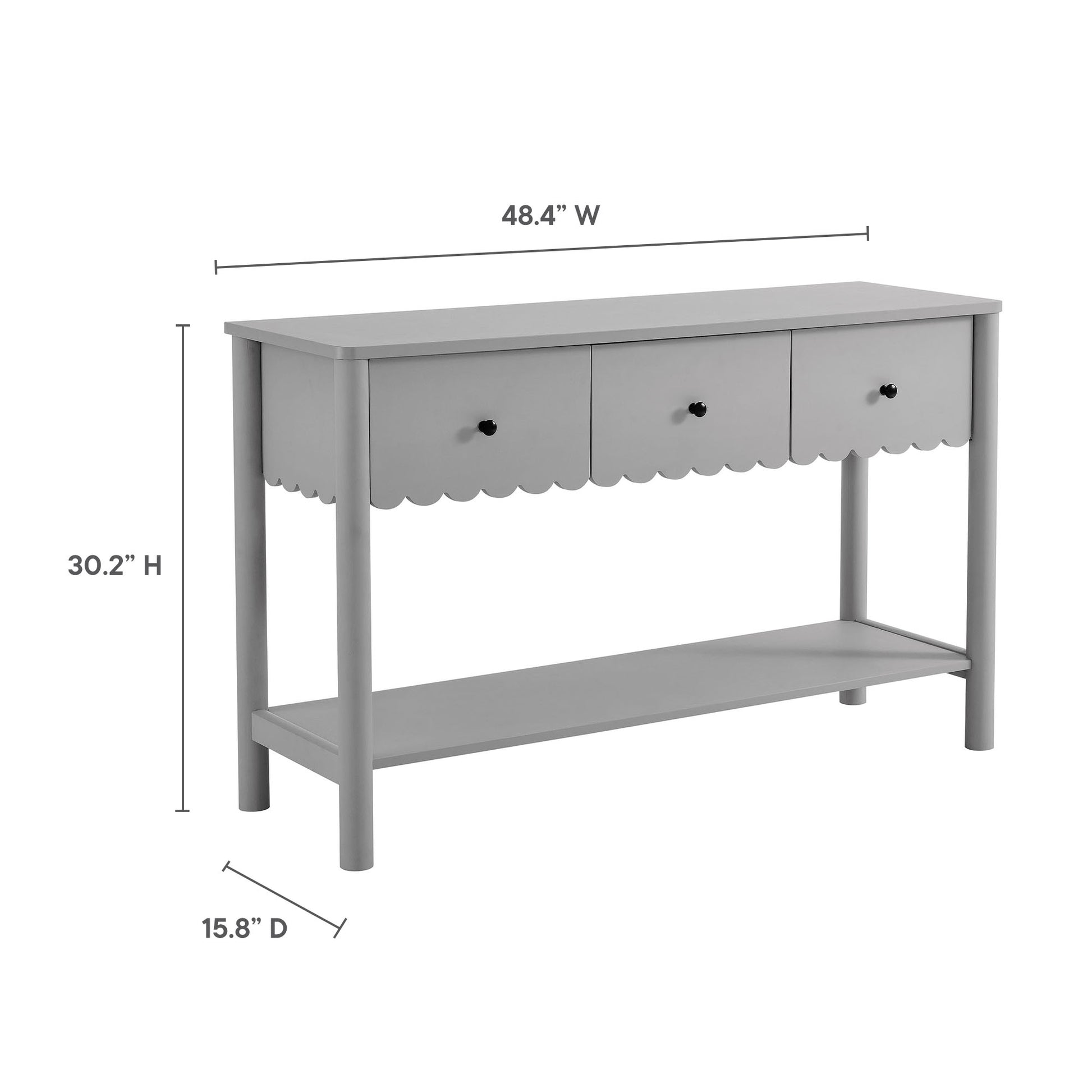 Emmeline 3-Drawer Scalloped Console Table by Modway | Console Tables | Modishstore - 8