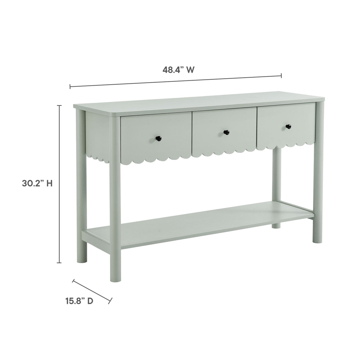 Emmeline 3-Drawer Scalloped Console Table by Modway | Console Tables | Modishstore - 16