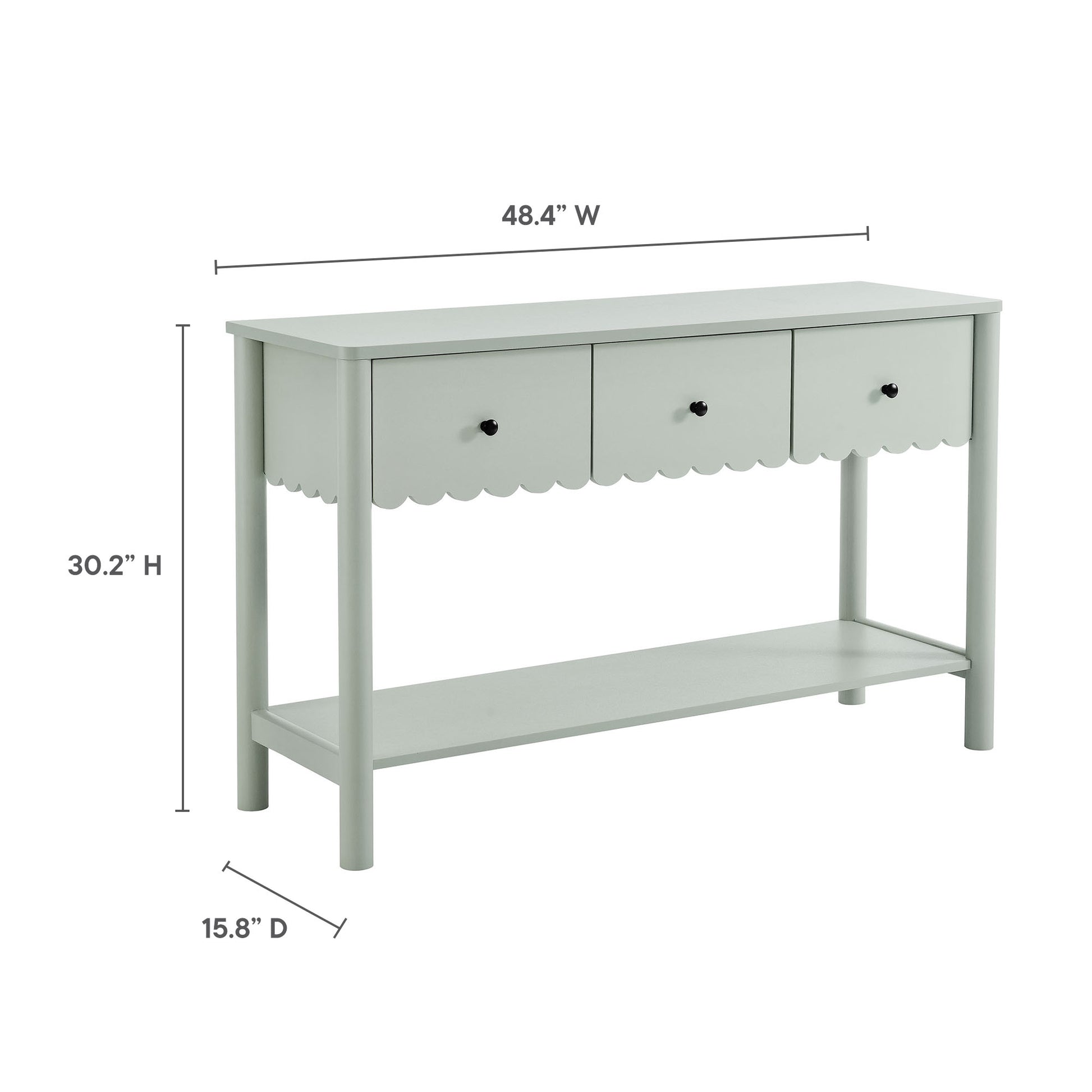 Emmeline 3-Drawer Scalloped Console Table by Modway | Console Tables | Modishstore - 16