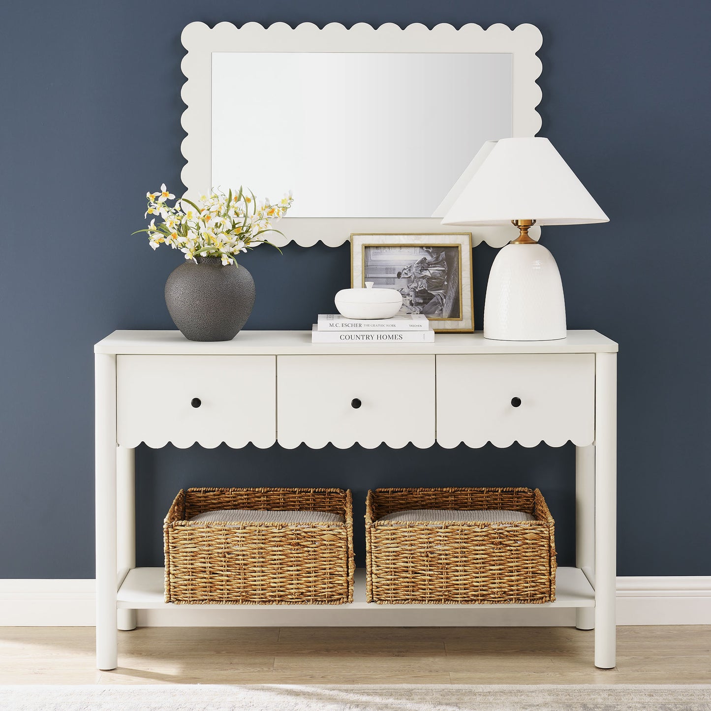 Emmeline 3-Drawer Scalloped Console Table by Modway | Console Tables | Modishstore - 22