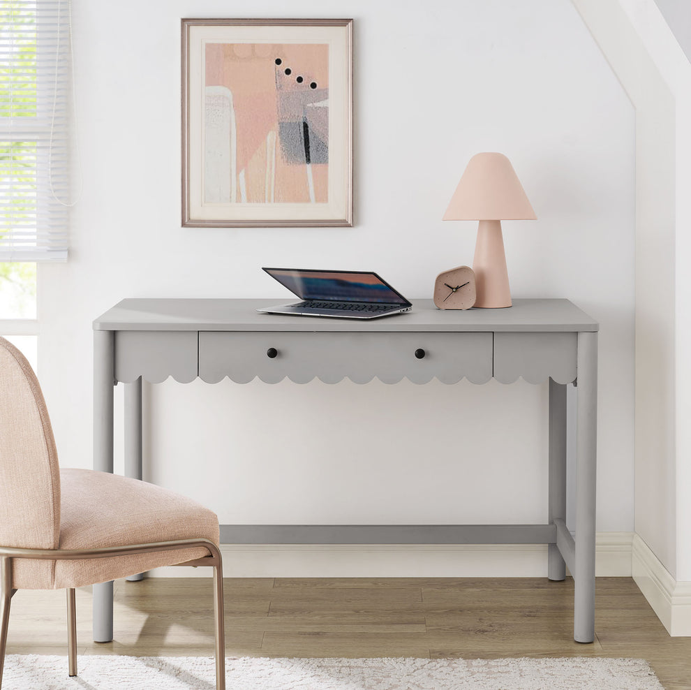 Emmeline 1-Drawer Scallop Writing Desk by Modway | Desks | Modishstore - 1