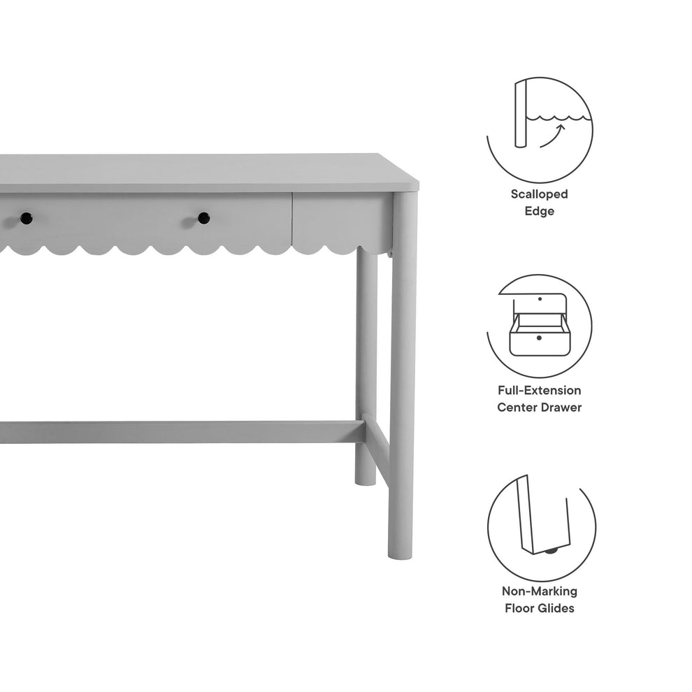 Emmeline 1-Drawer Scallop Writing Desk by Modway | Desks | Modishstore - 8