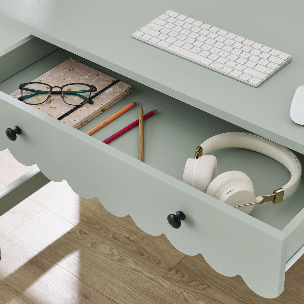Emmeline 1-Drawer Scallop Writing Desk by Modway | Desks | Modishstore - 15